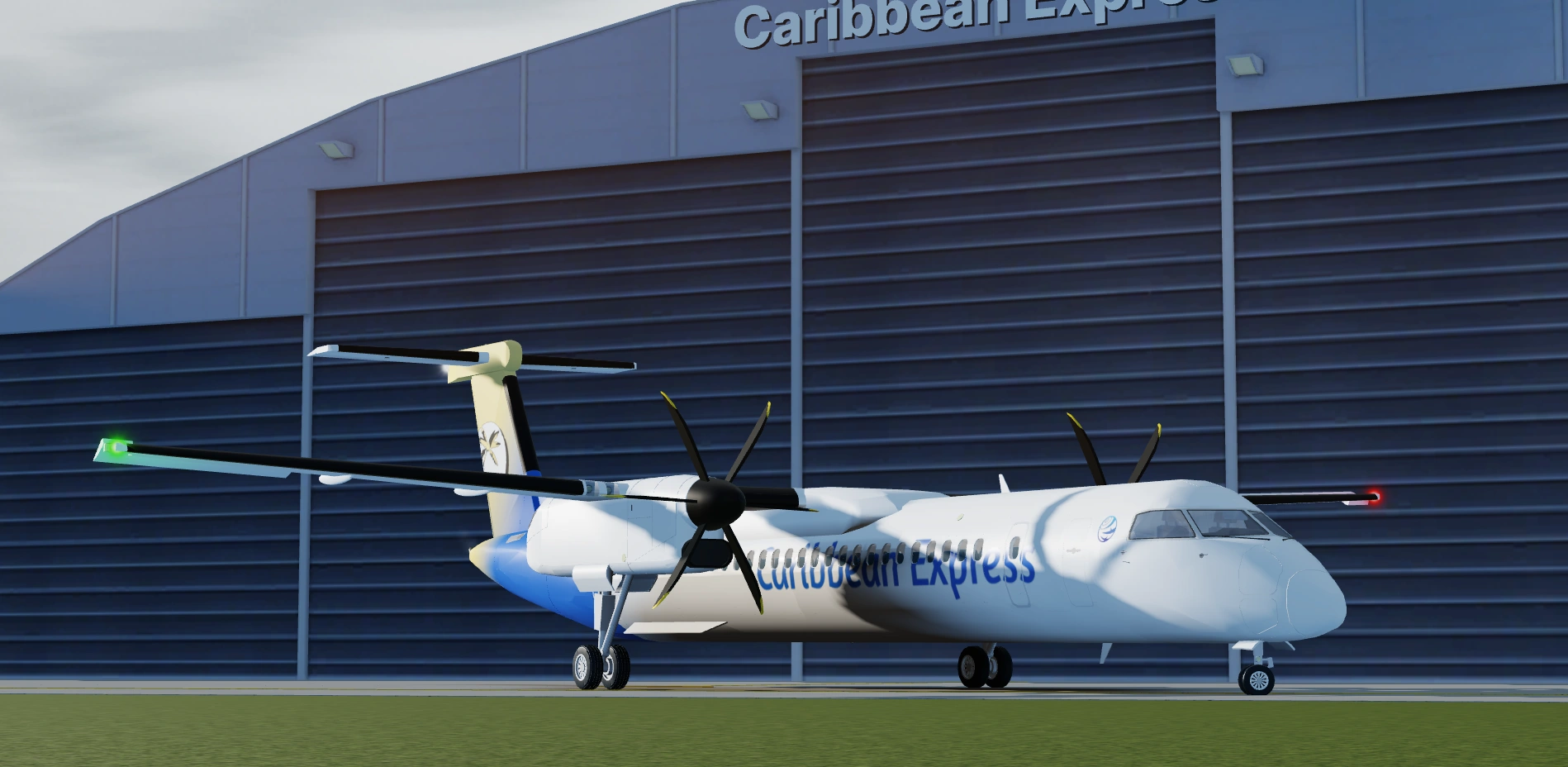 ATR72 infront of hangar